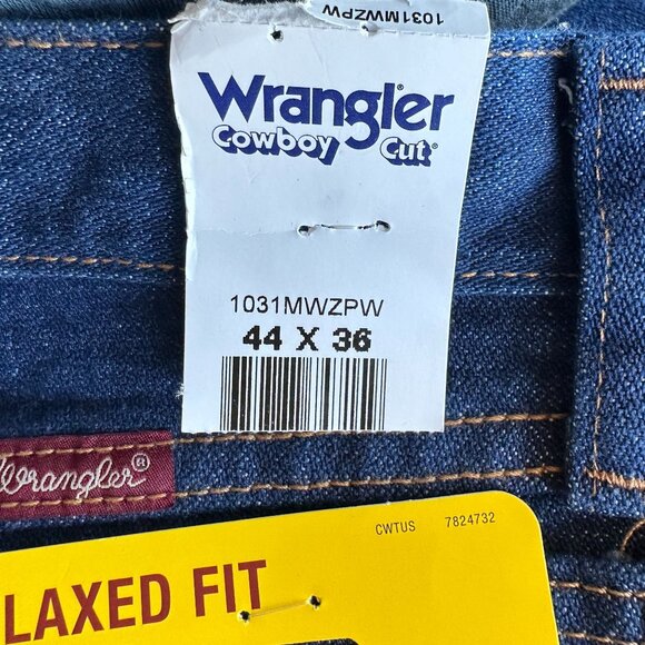 NWT Wrangler Cowboy Cut 31 Relaxed Fit Straight Leg Denim Jeans Mens 44X36 - Picture 8 of 10